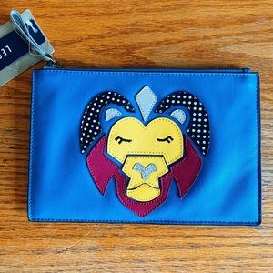 ✨🦁Celestial Astrology Leo Zodiac Zippered Pouch Anthropologie NWT